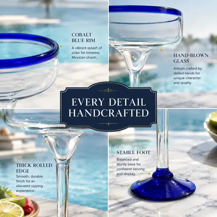 Hand-Blown Margarita Glasses
