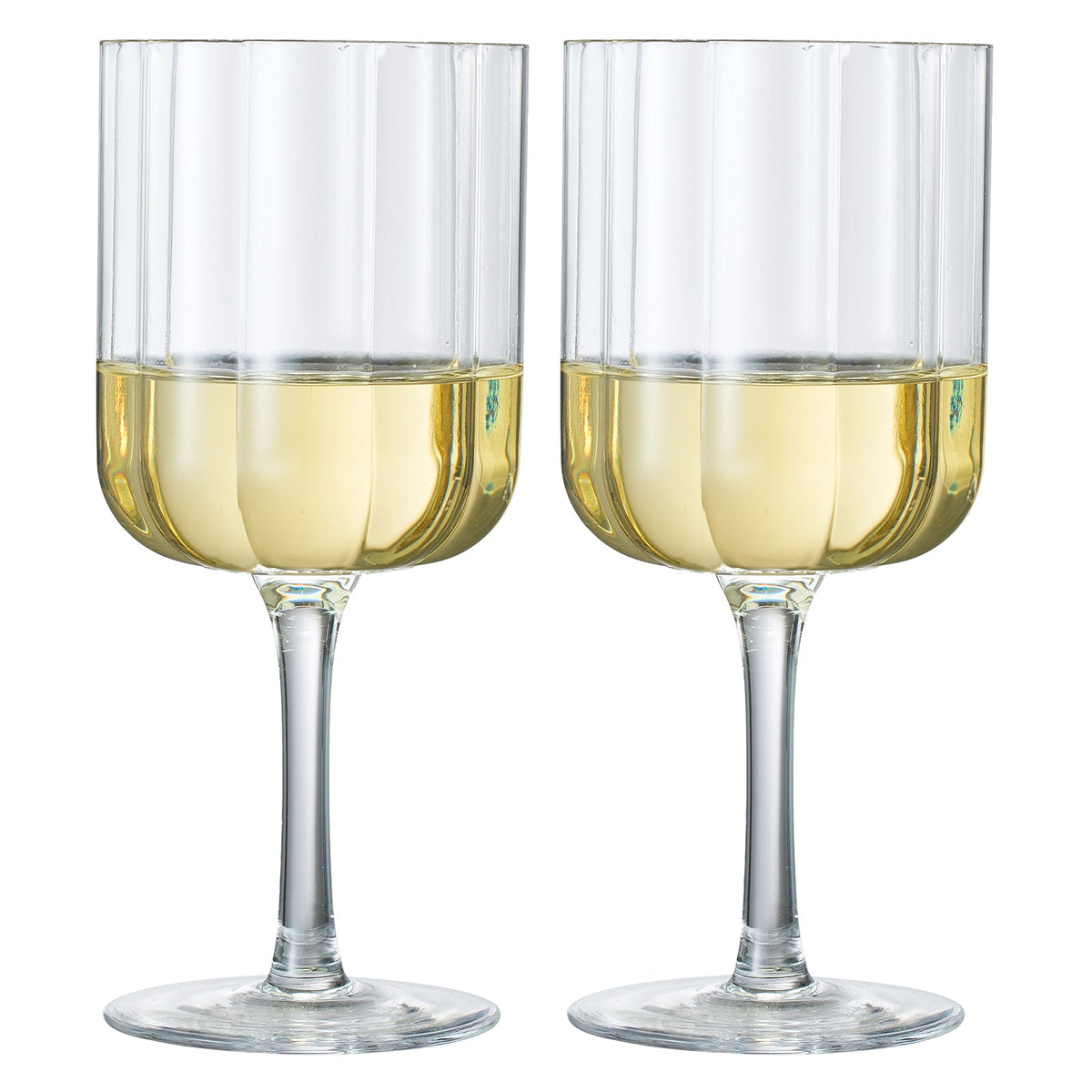 Flower Vintage Wine Glasses, 13 oz, Set of 2, Clear