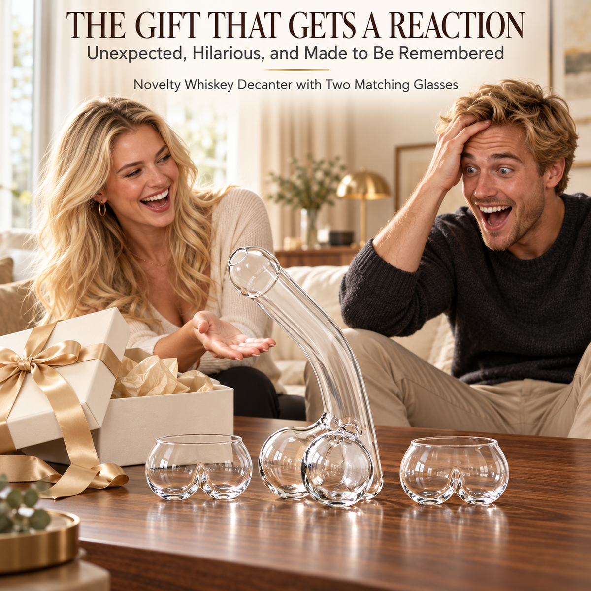 Novelty Whiskey Decanter with 2 Glasses
