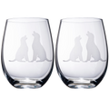 Labrador Stemless Wine Glasses, Set of 2