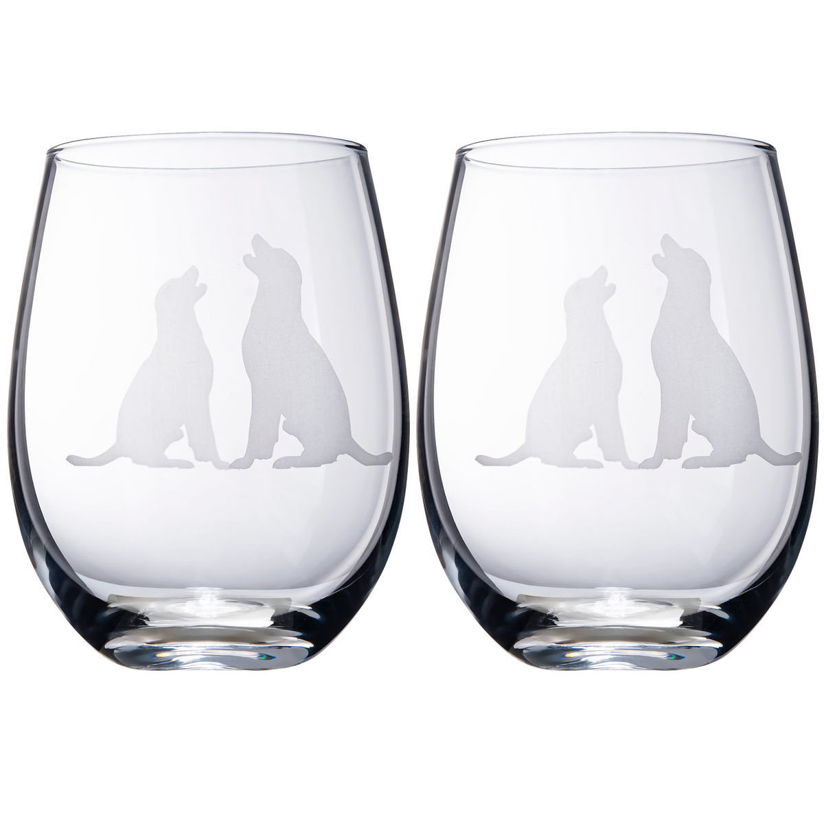 Labrador Stemless Wine Glasses, Set of 2
