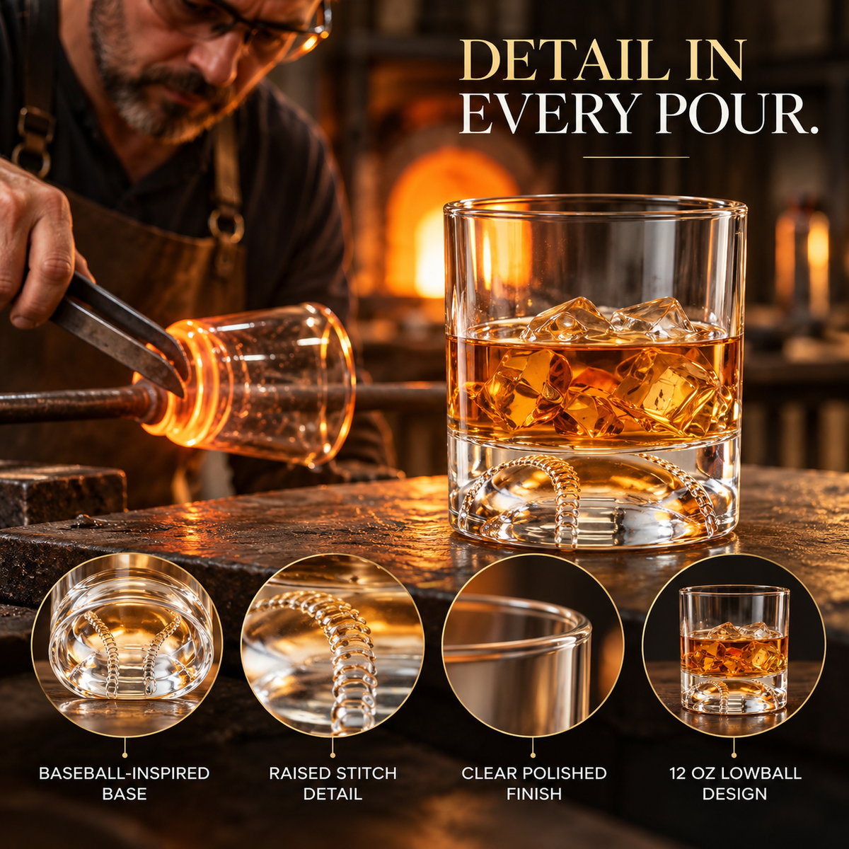 Baseball Whiskey Glasses