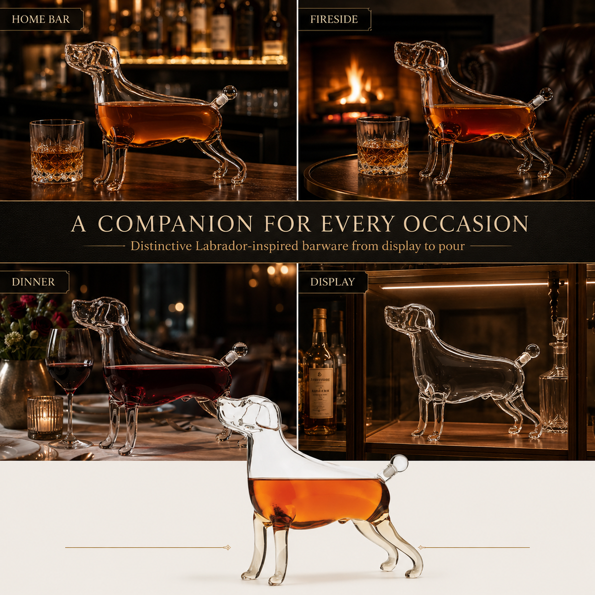 Dog Whiskey and Wine Decanter