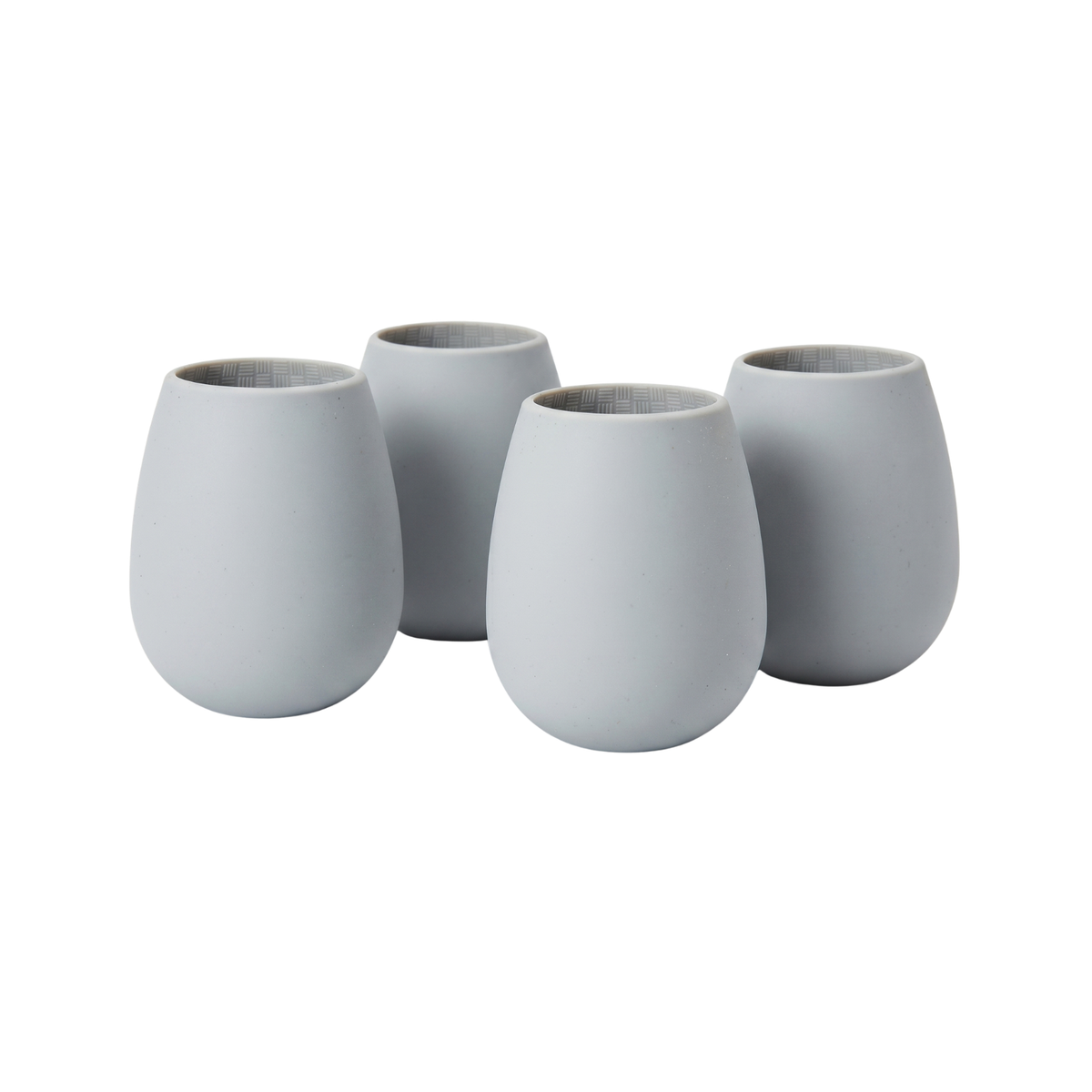 Unbreakable Silicone Stemless Wine Cups, Set of 4, White