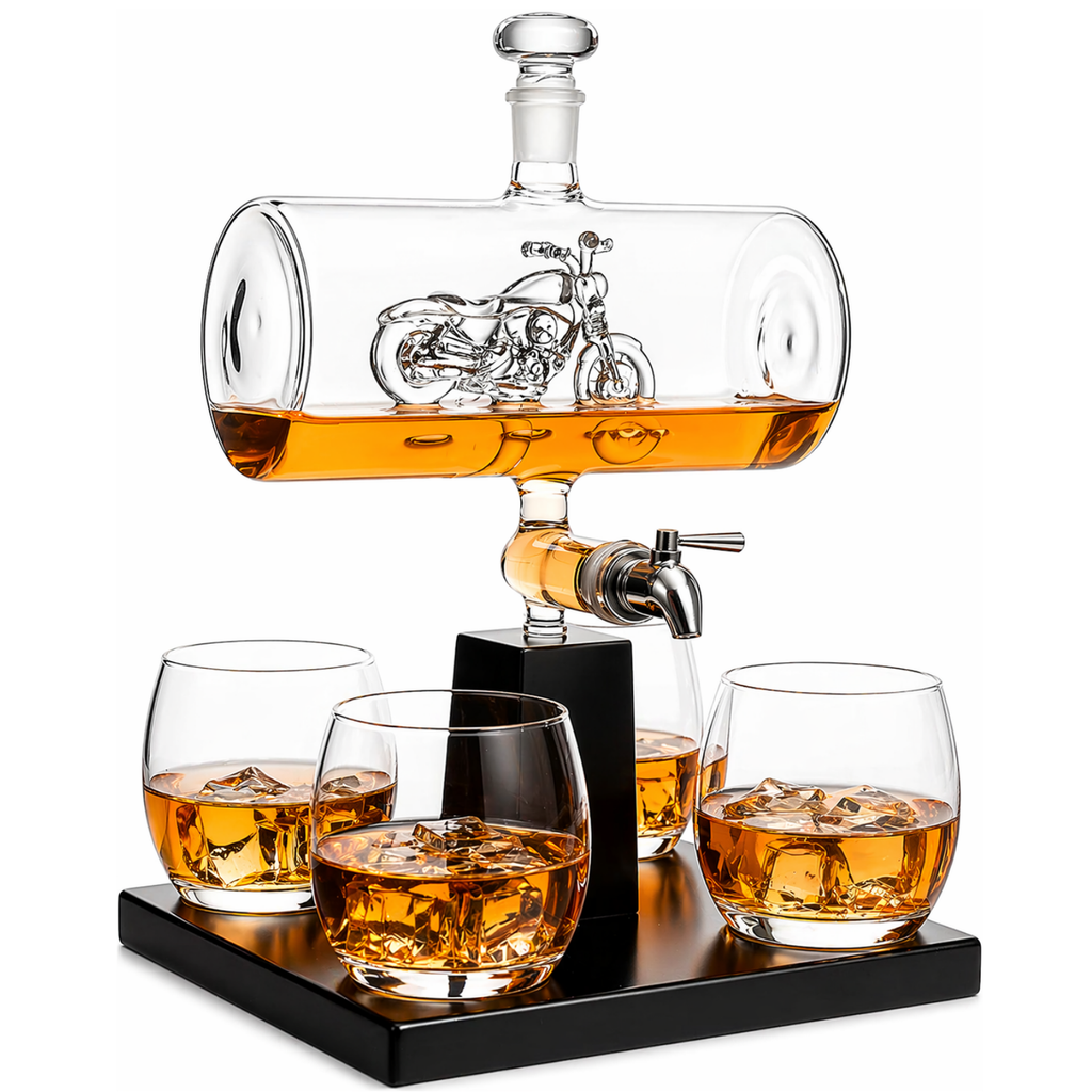 Motorcycle Whiskey and Wine Decanter Set, 1100 ml
