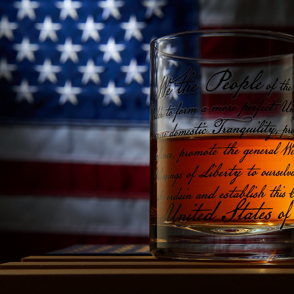 American Flag Old-Fashioned Whiskey Glasses, Set of 4