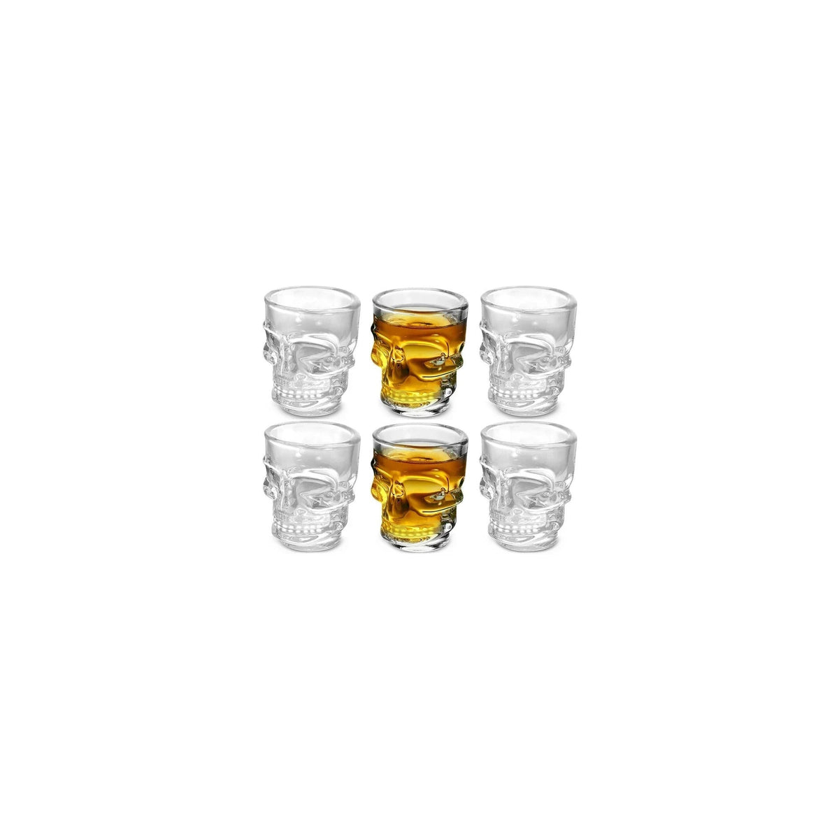 Skull Shot Glasses, 1.75 oz, Set of 6