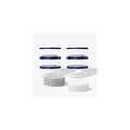 Round Glass Storage Set with Lids, 12 Piece (4 Cup), Grey