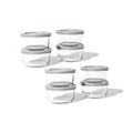 Round Glass Storage Set with Lids, 16 Piece (7 oz), Grey