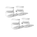 Round Glass Storage Set with Lids, 16 Piece (7 oz), White