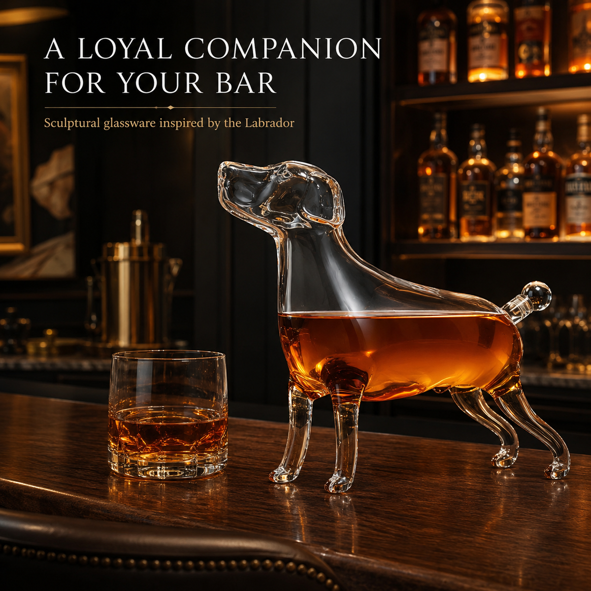 Dog Whiskey and Wine Decanter