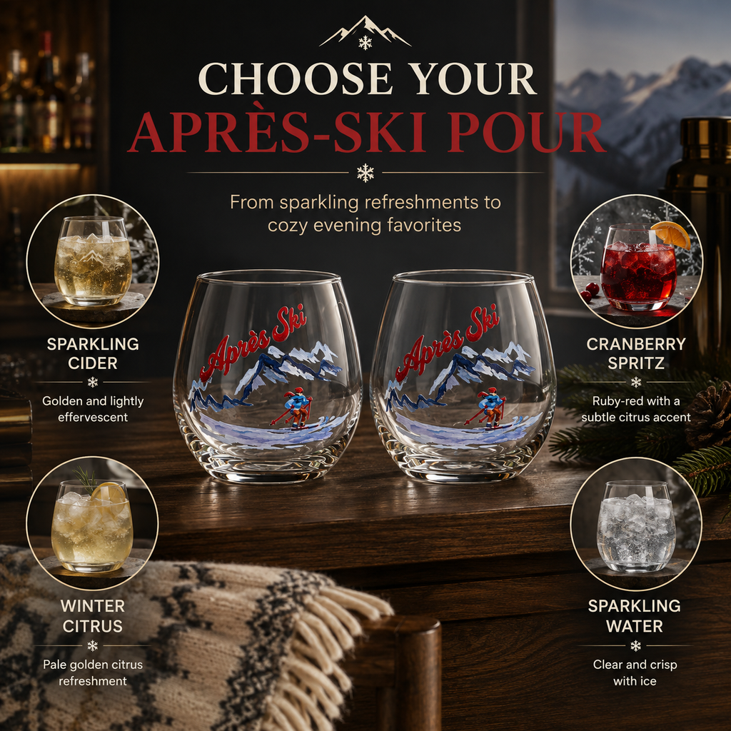 Apres Ski Stemless Tumblers, 15.5 oz, Set of 2
