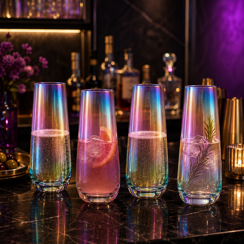 Iridescent Pearl Radiance Wine Glasses