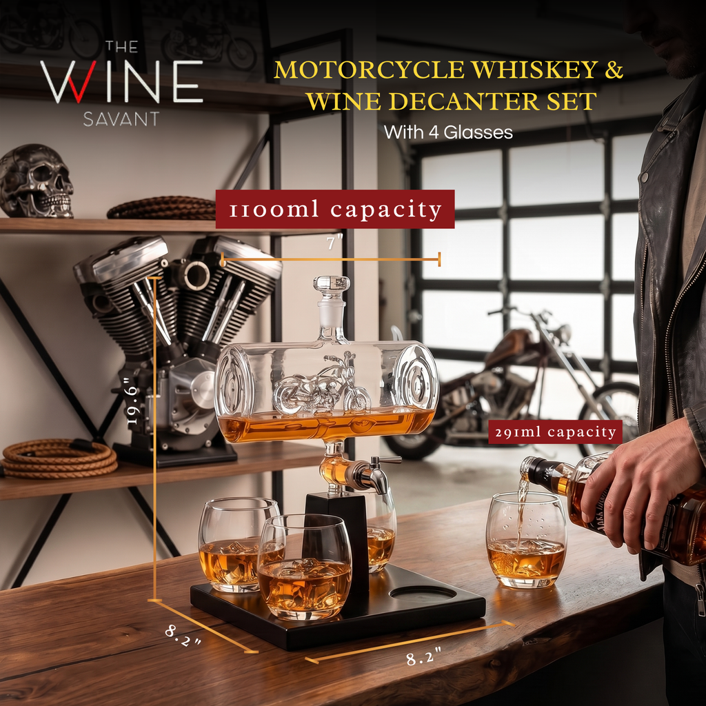 Motorcycle Whiskey and Wine Decanter Set, 1100 ml