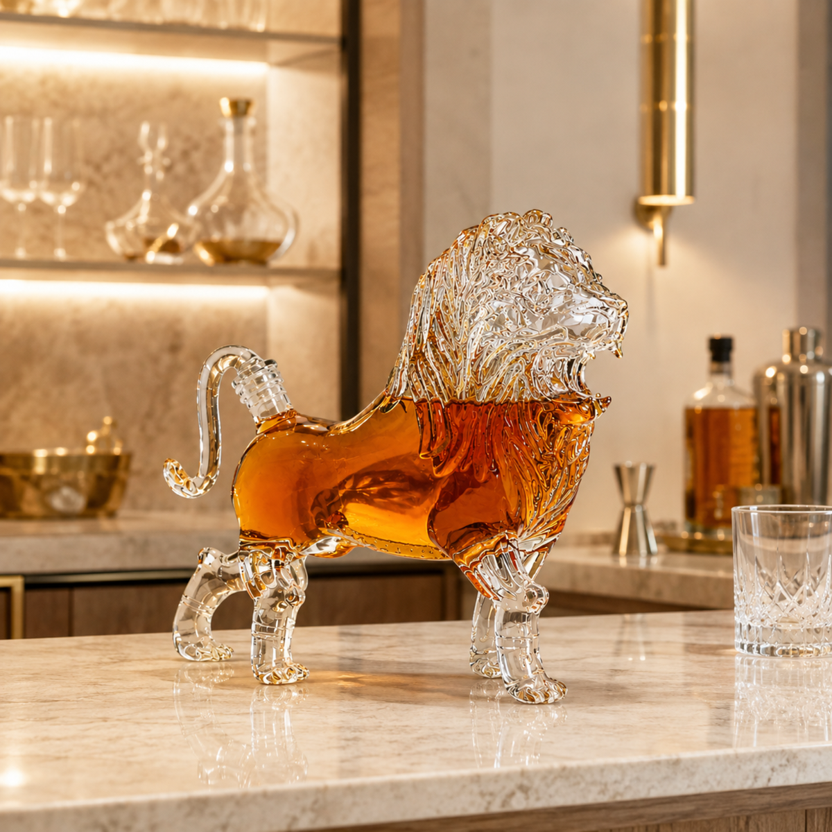 Lion Whiskey and Wine Decanter