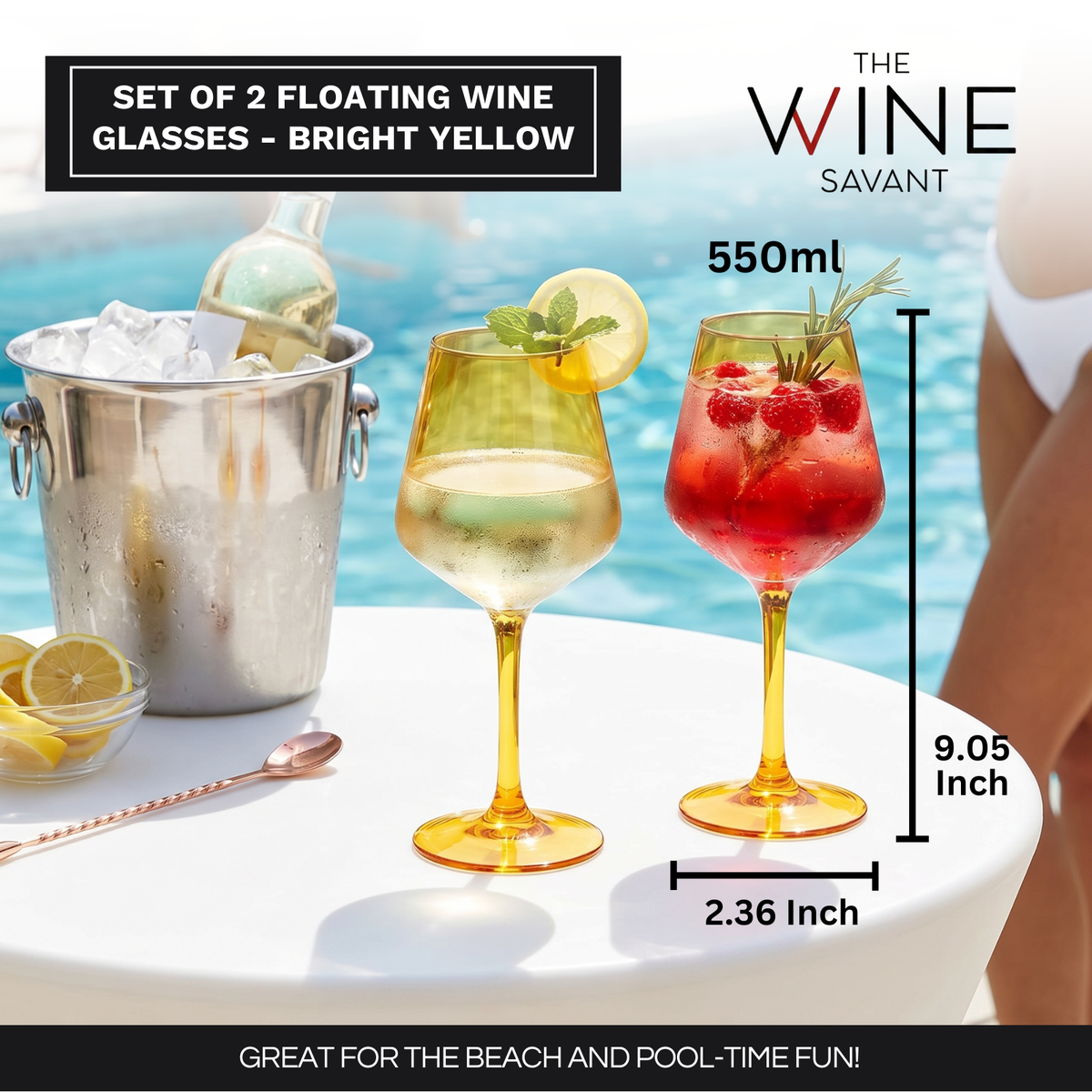 Acrylic Colored Wine Glasses, Set of 2