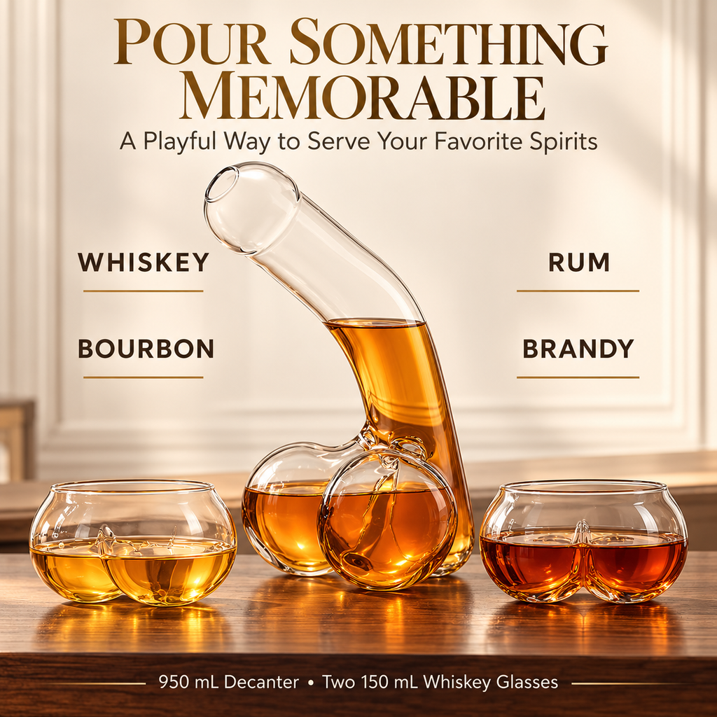 Novelty Whiskey Decanter with 2 Glasses