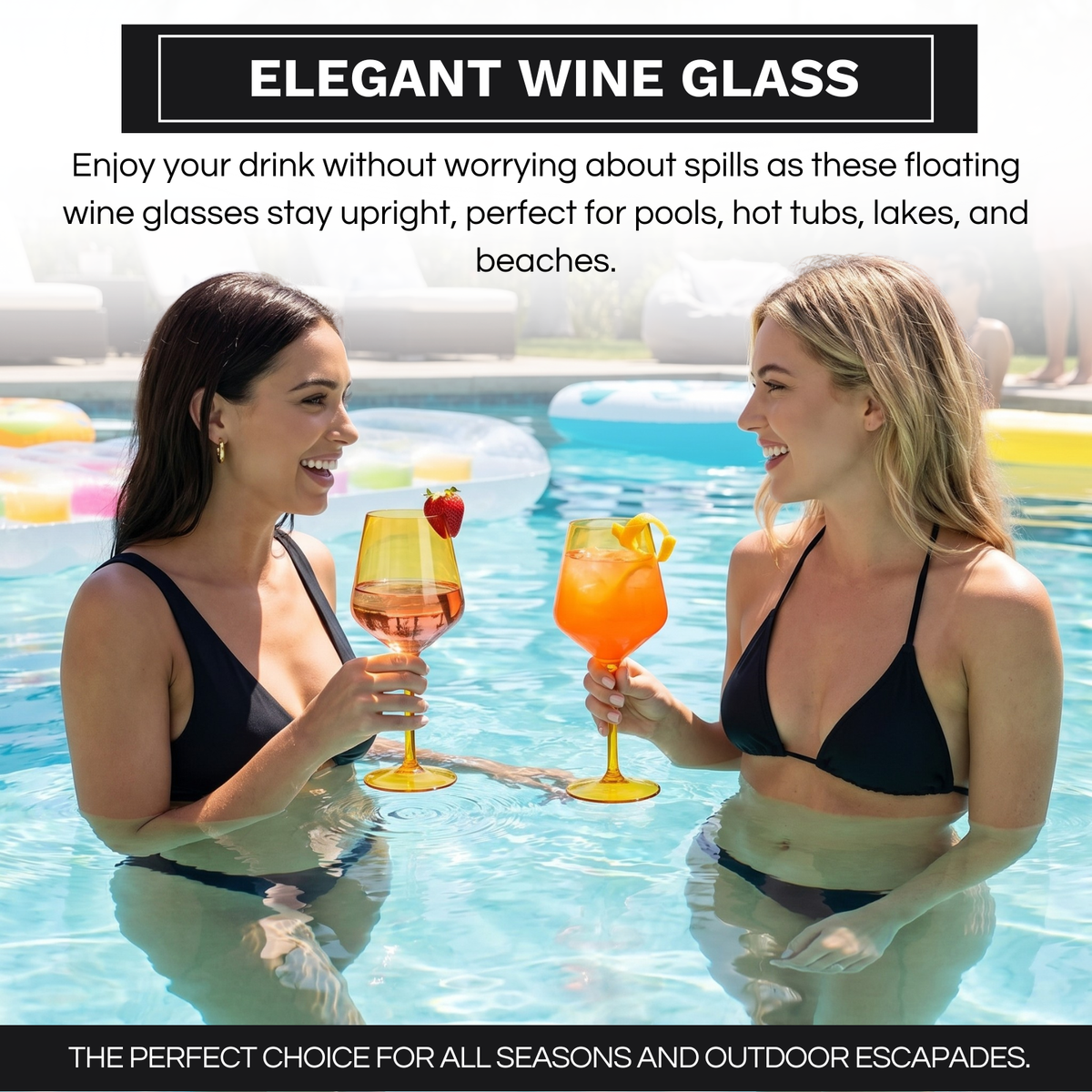 Acrylic Colored Wine Glasses, Set of 2