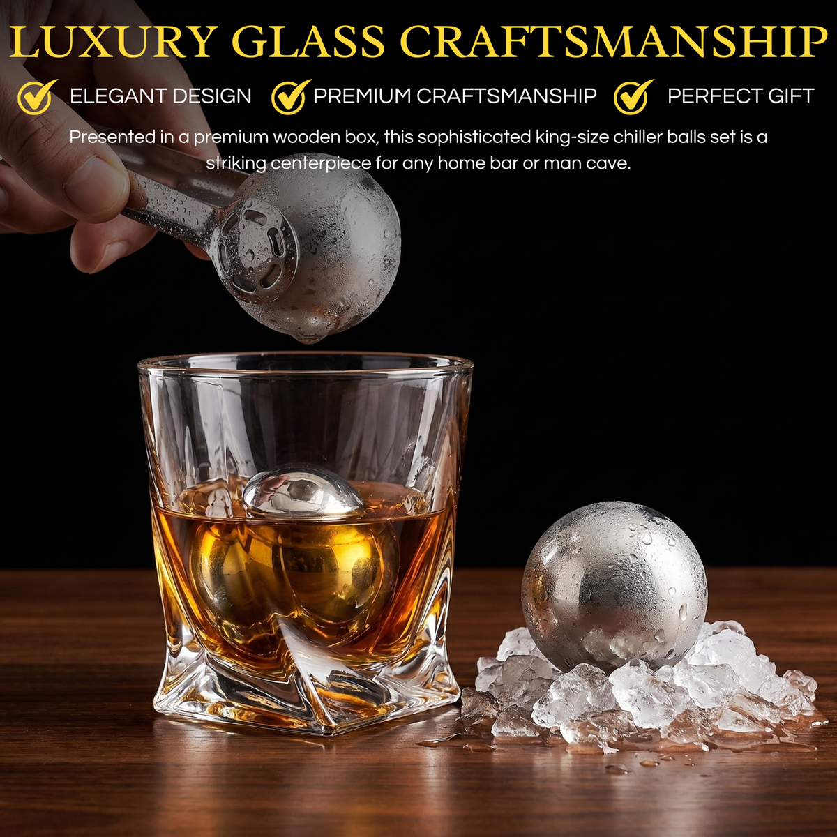 Whiskey Stones and Glasses Gift Set