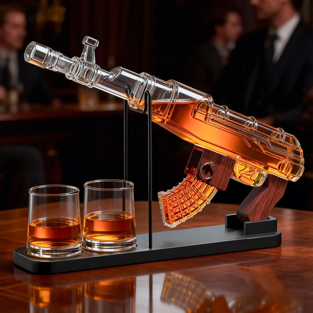 Gun Decanter Set with Bullet Shot Glasses, Gift for Men