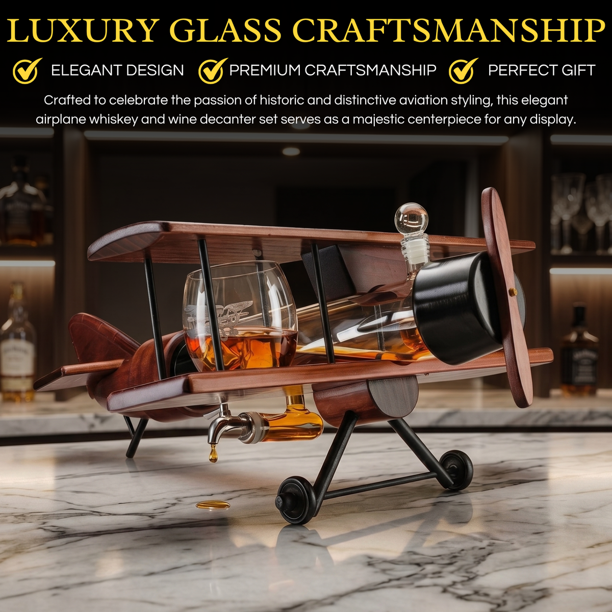 Airplane Whiskey Decanter Set