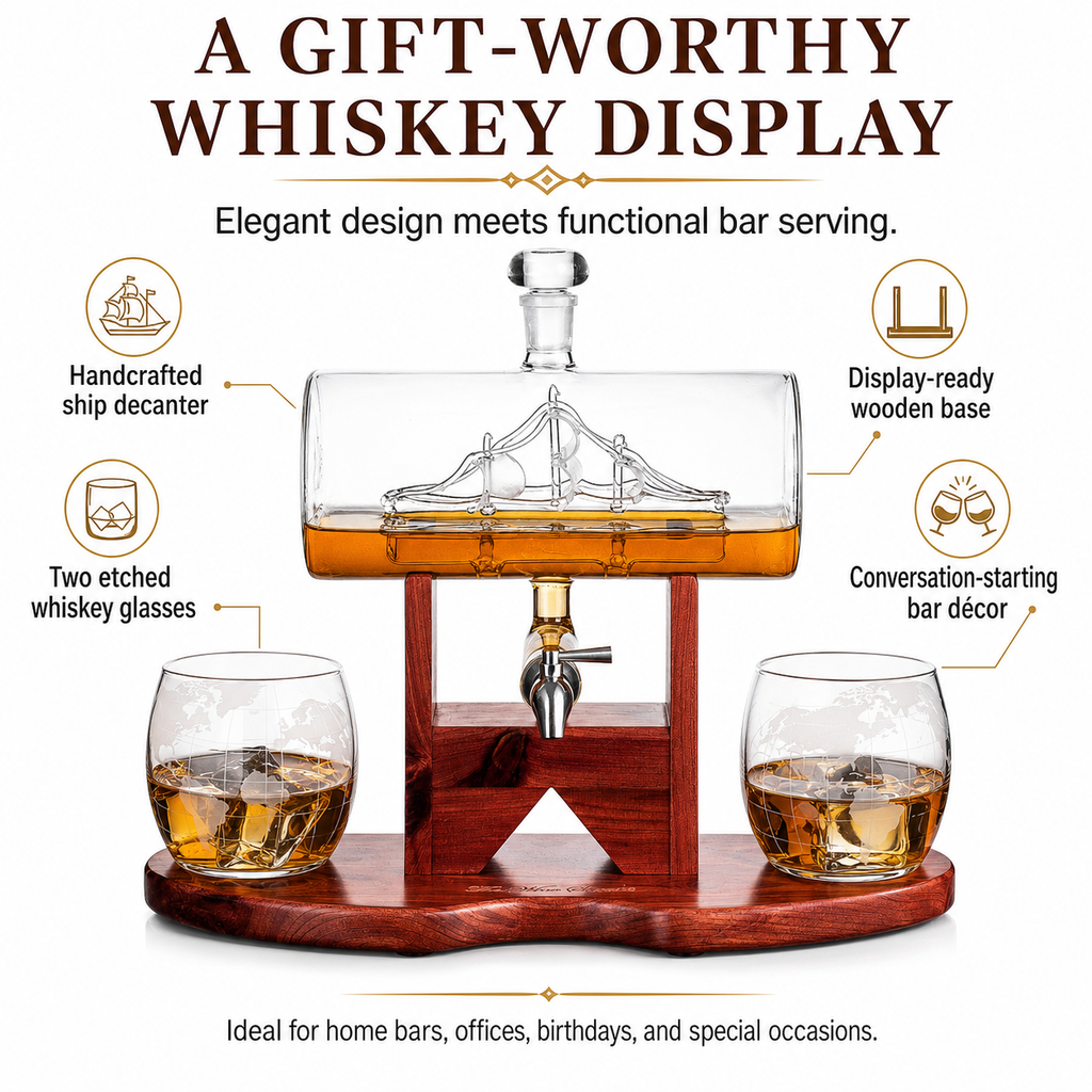 Ship Whiskey Decanter Set