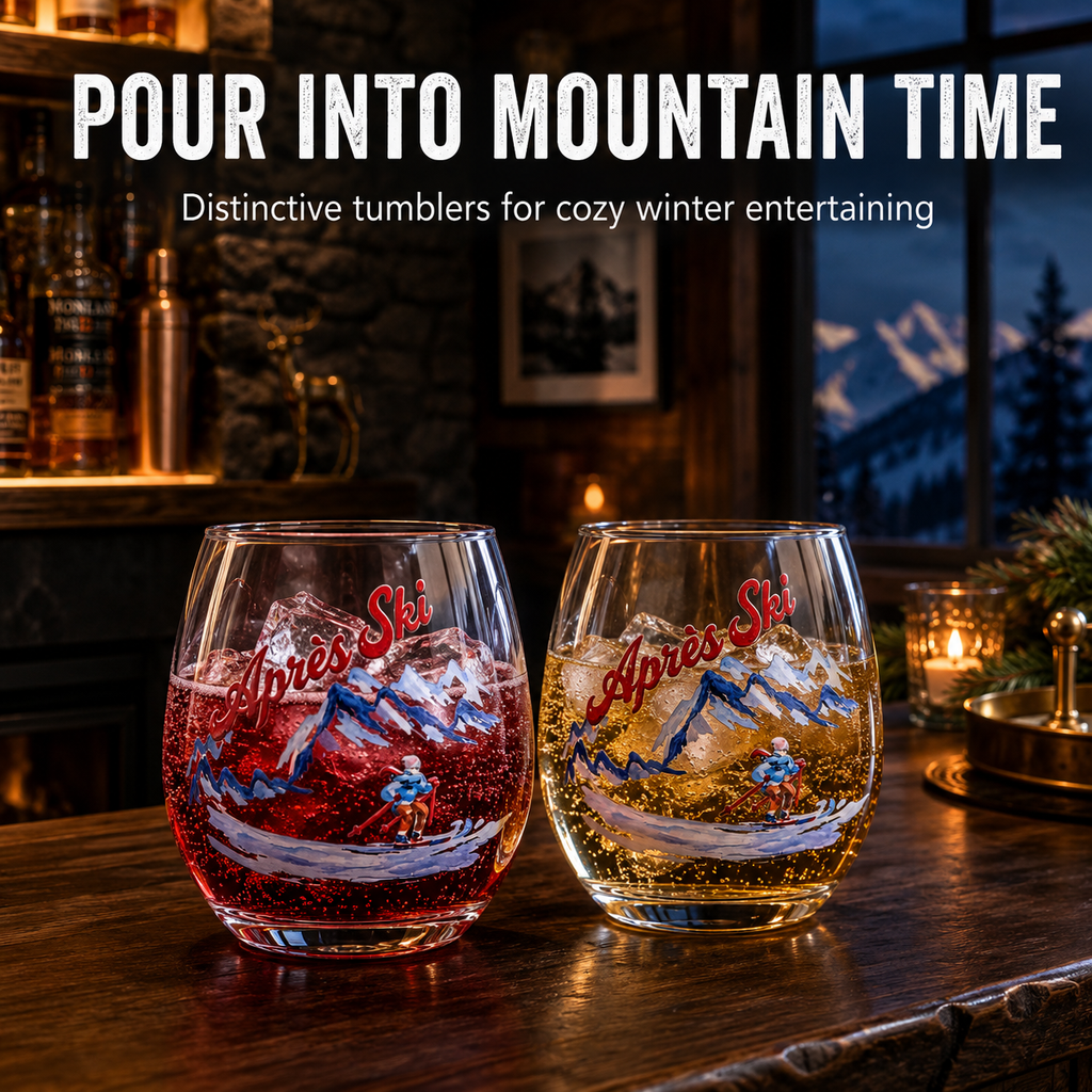 Apres Ski Stemless Tumblers, 15.5 oz, Set of 2