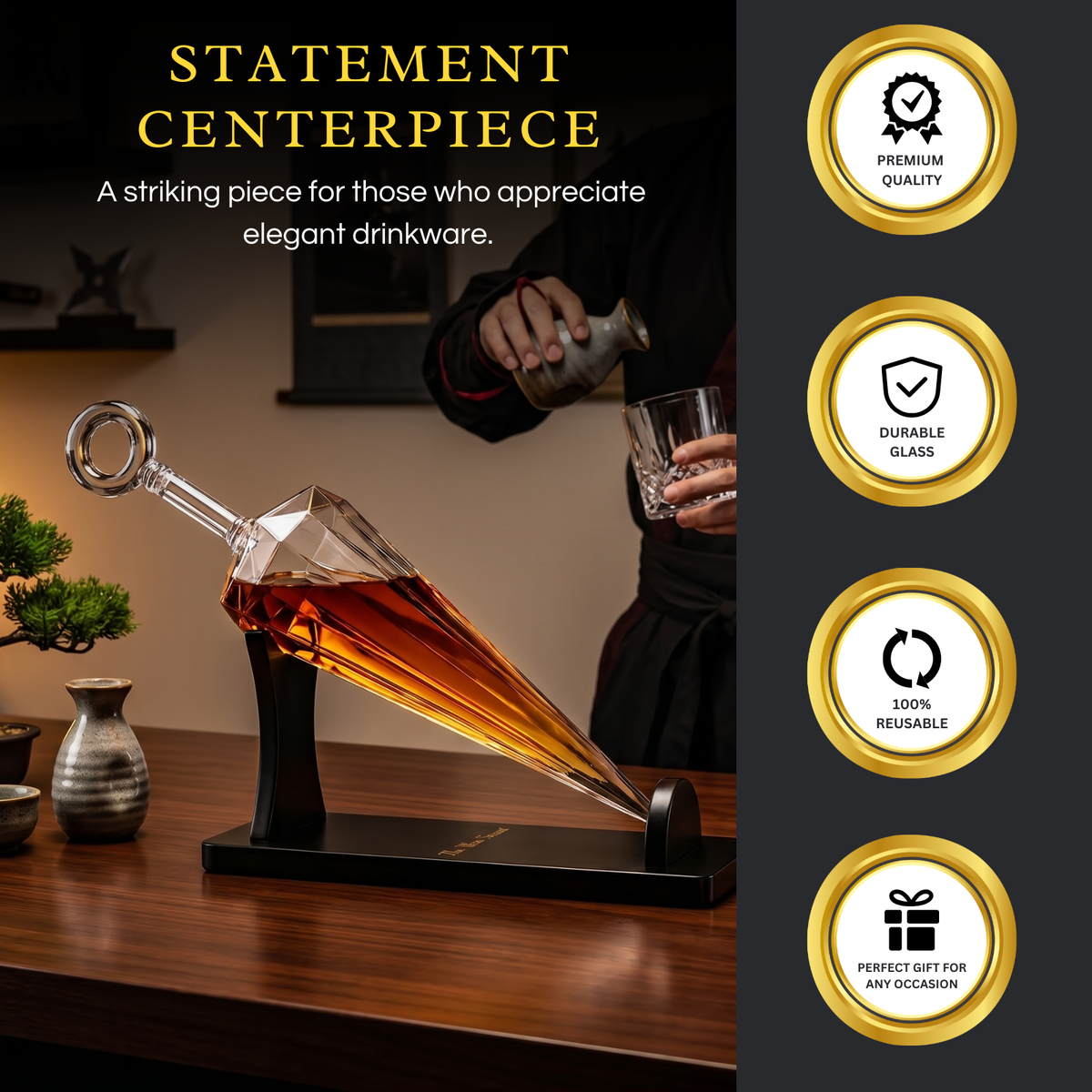 Kunai Decanter, 25 oz