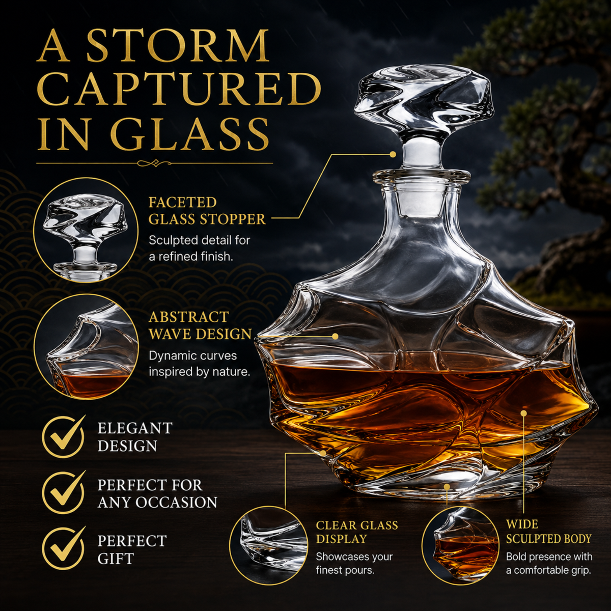 Storm Clear Glass Decanter