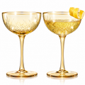 Art Deco Yellow Coupe Glasses, Set of 2