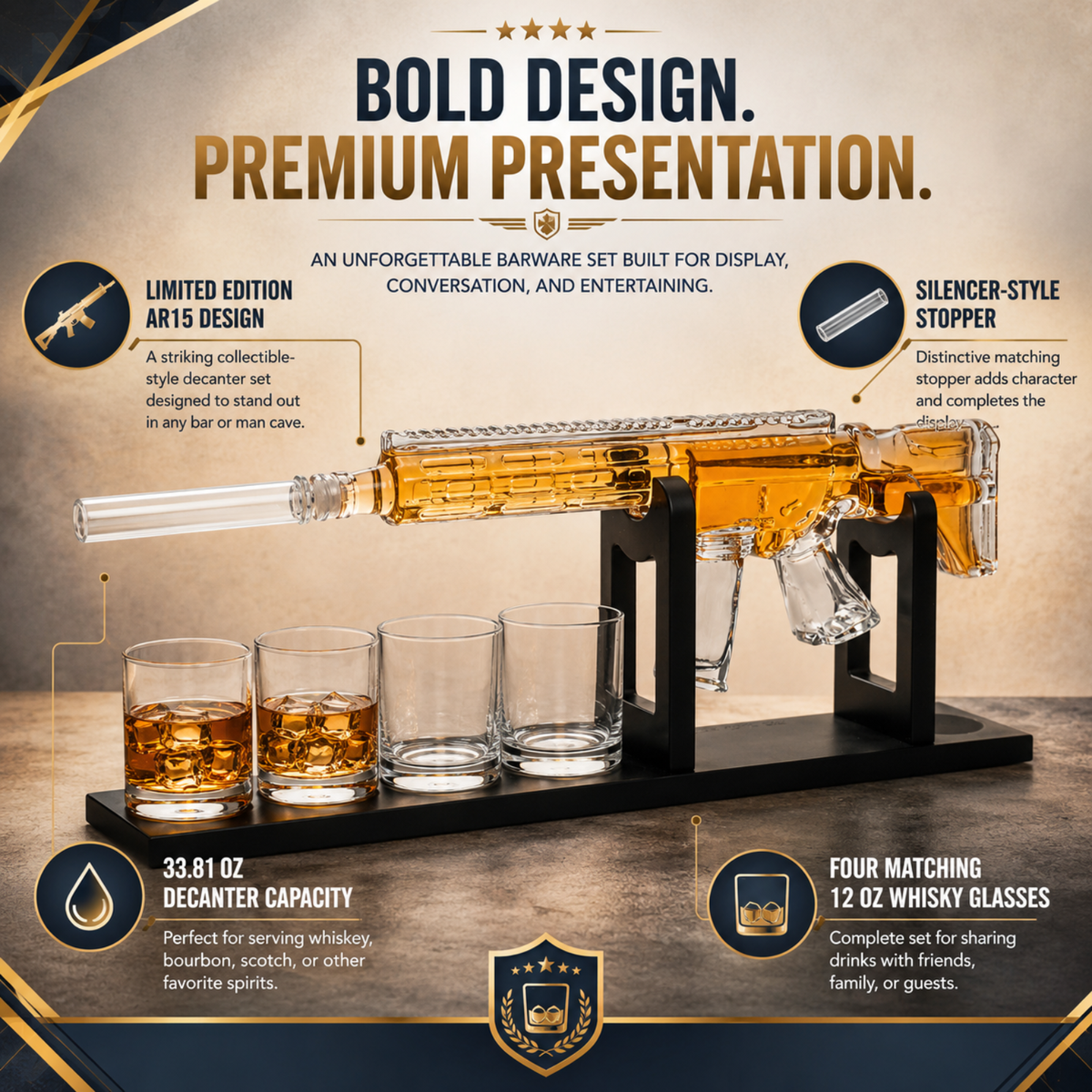 AR Limited Edition Whiskey Decanter Set
