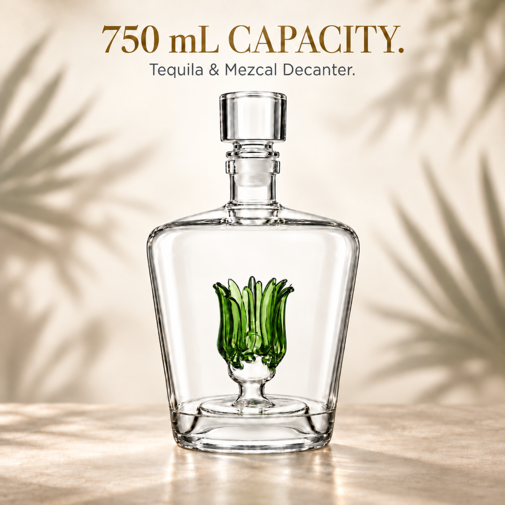 Tequila Decanter with Agave Plant