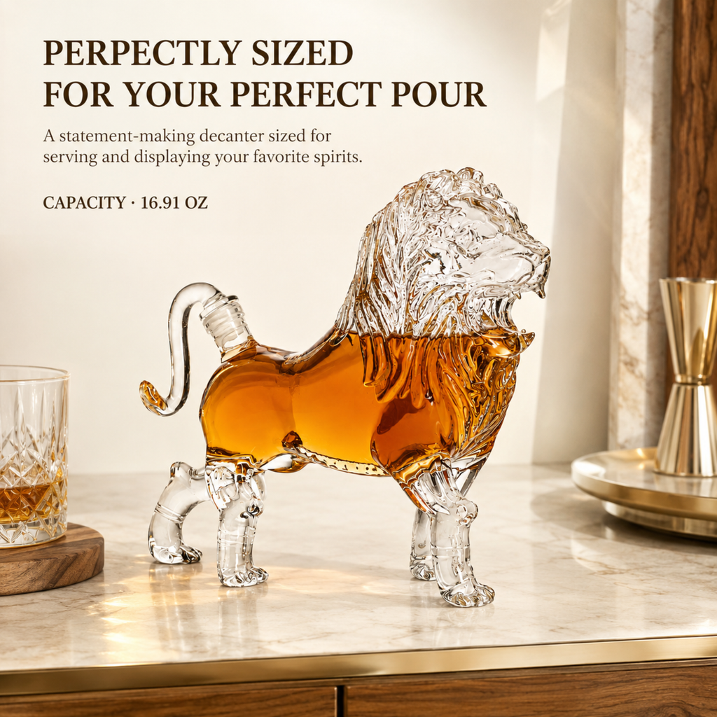 Lion Whiskey and Wine Decanter