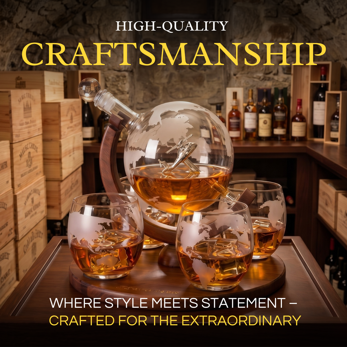 Helicopter Whiskey Decanter Gift Set