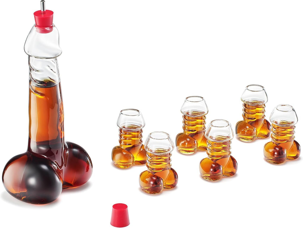 Decanter Set with Shot Glasses, 17 oz