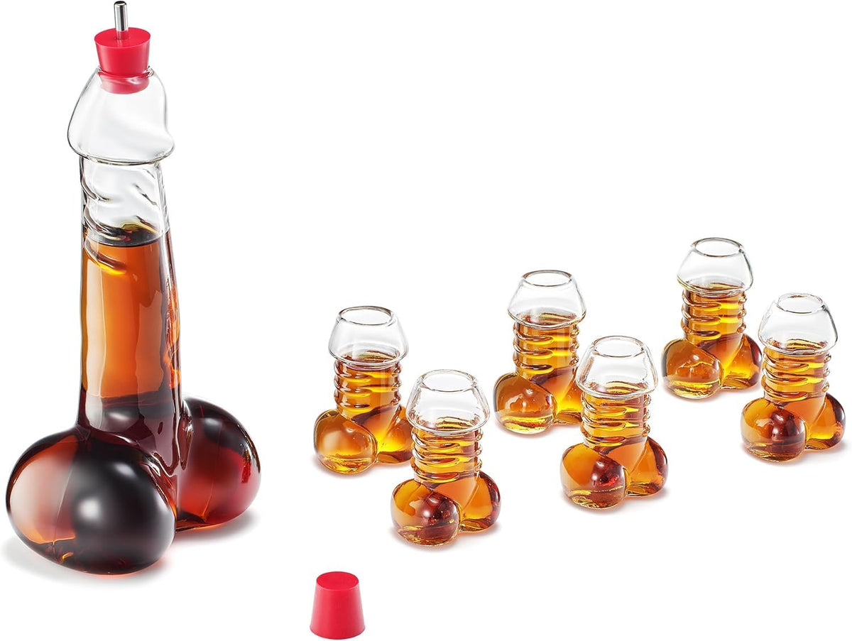 Decanter Set with Shot Glasses, 17 oz