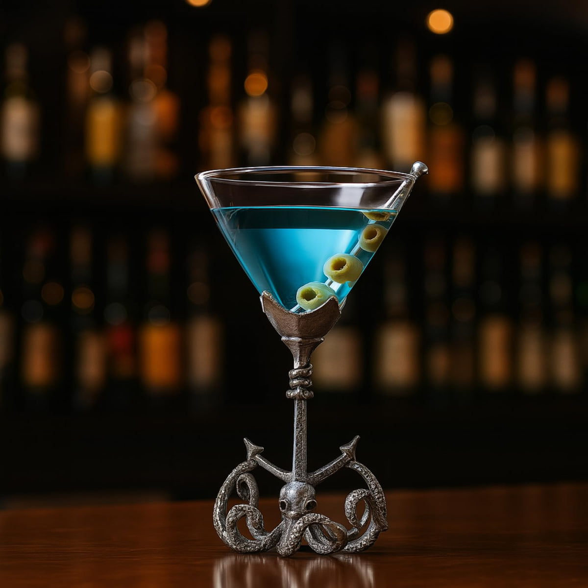 Pewter Kraken Martini Glass