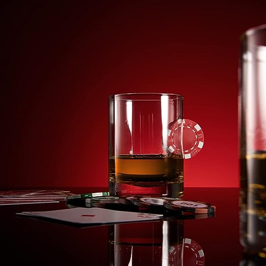 Poker Chip Whiskey Glass, Single