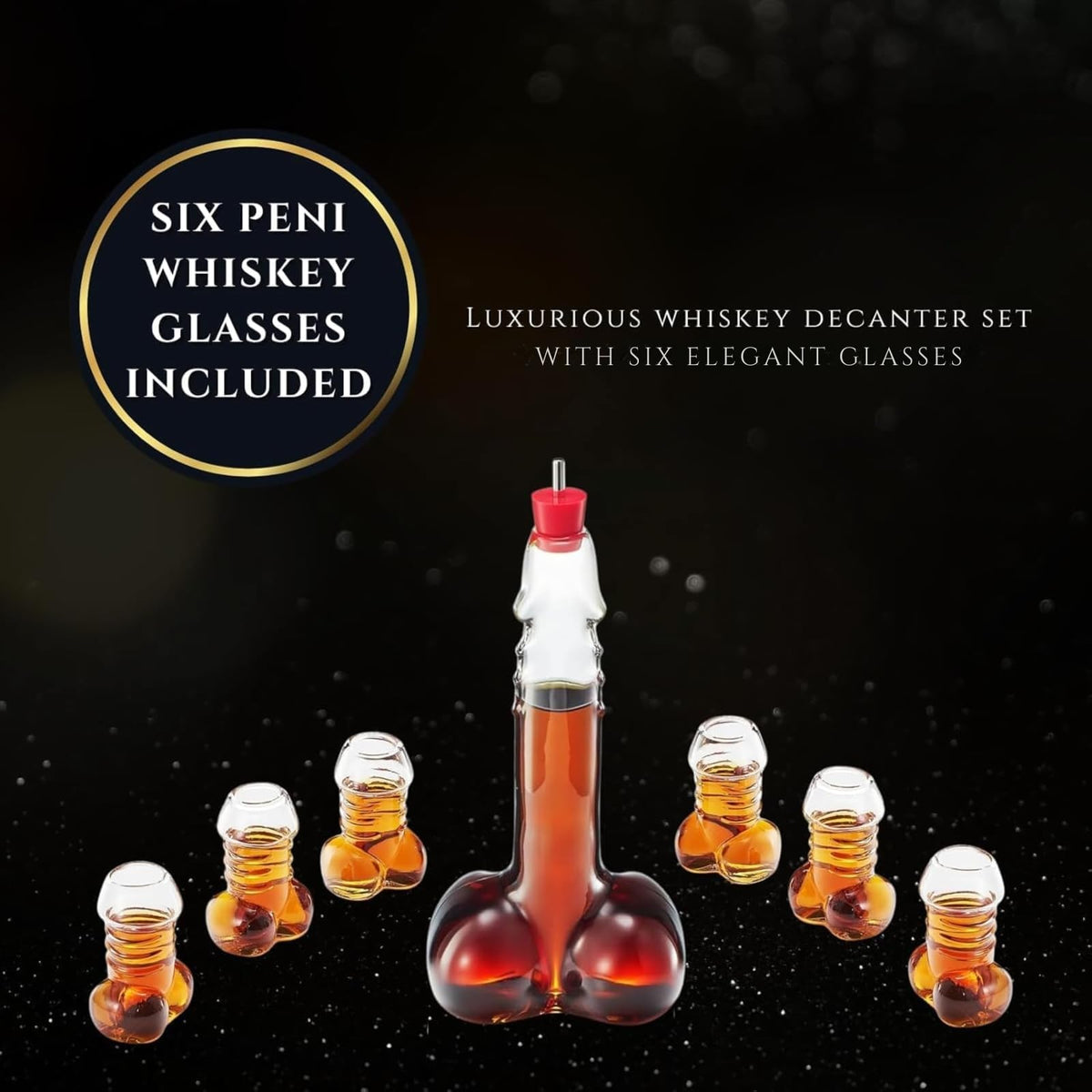 Decanter Set with Shot Glasses, 17 oz