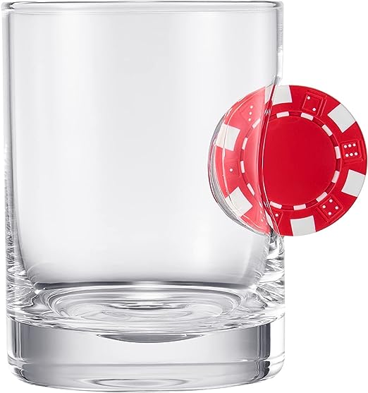 Poker Chip Whiskey Glass, Single