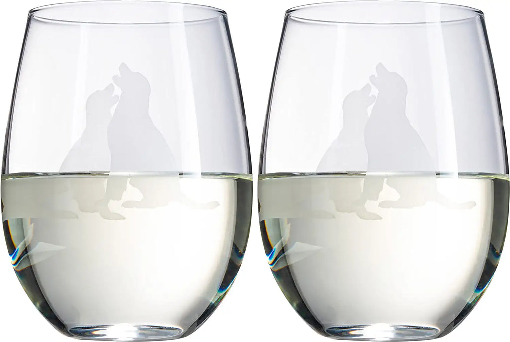 Labrador Stemless Wine Glasses, Set of 2
