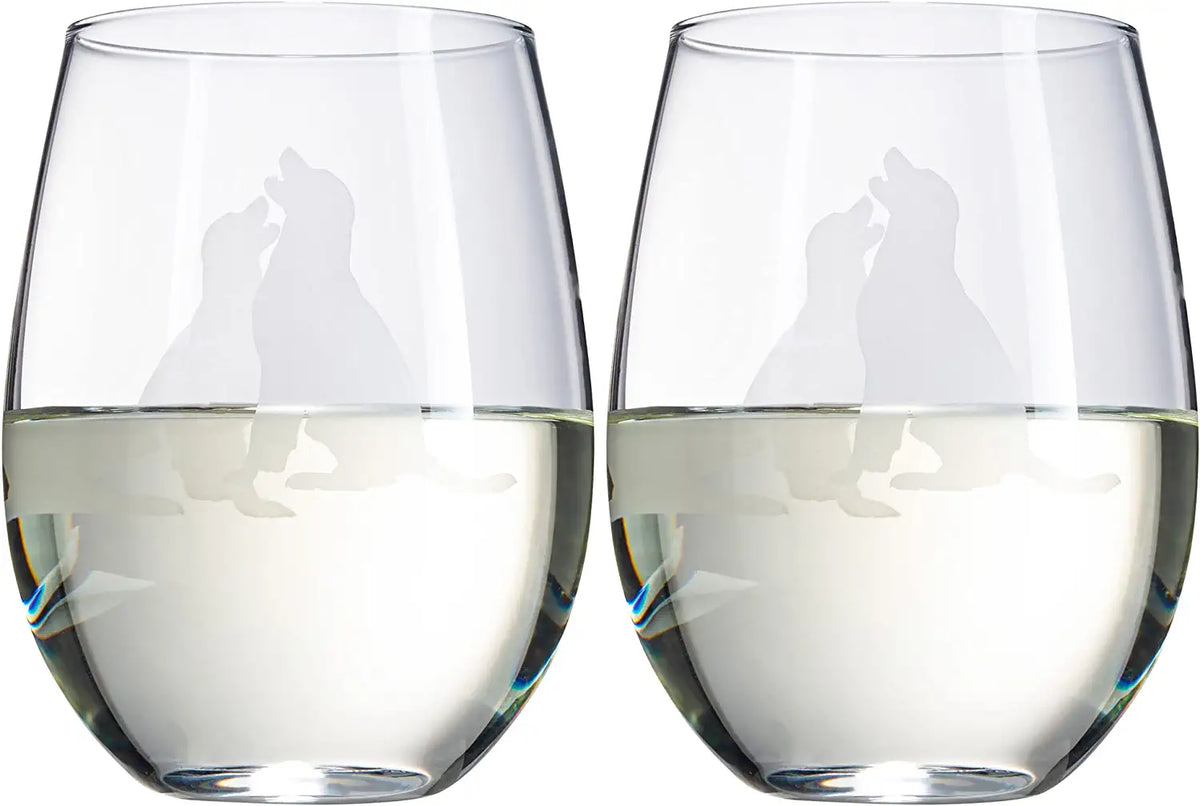 Labrador Stemless Wine Glasses, Set of 2