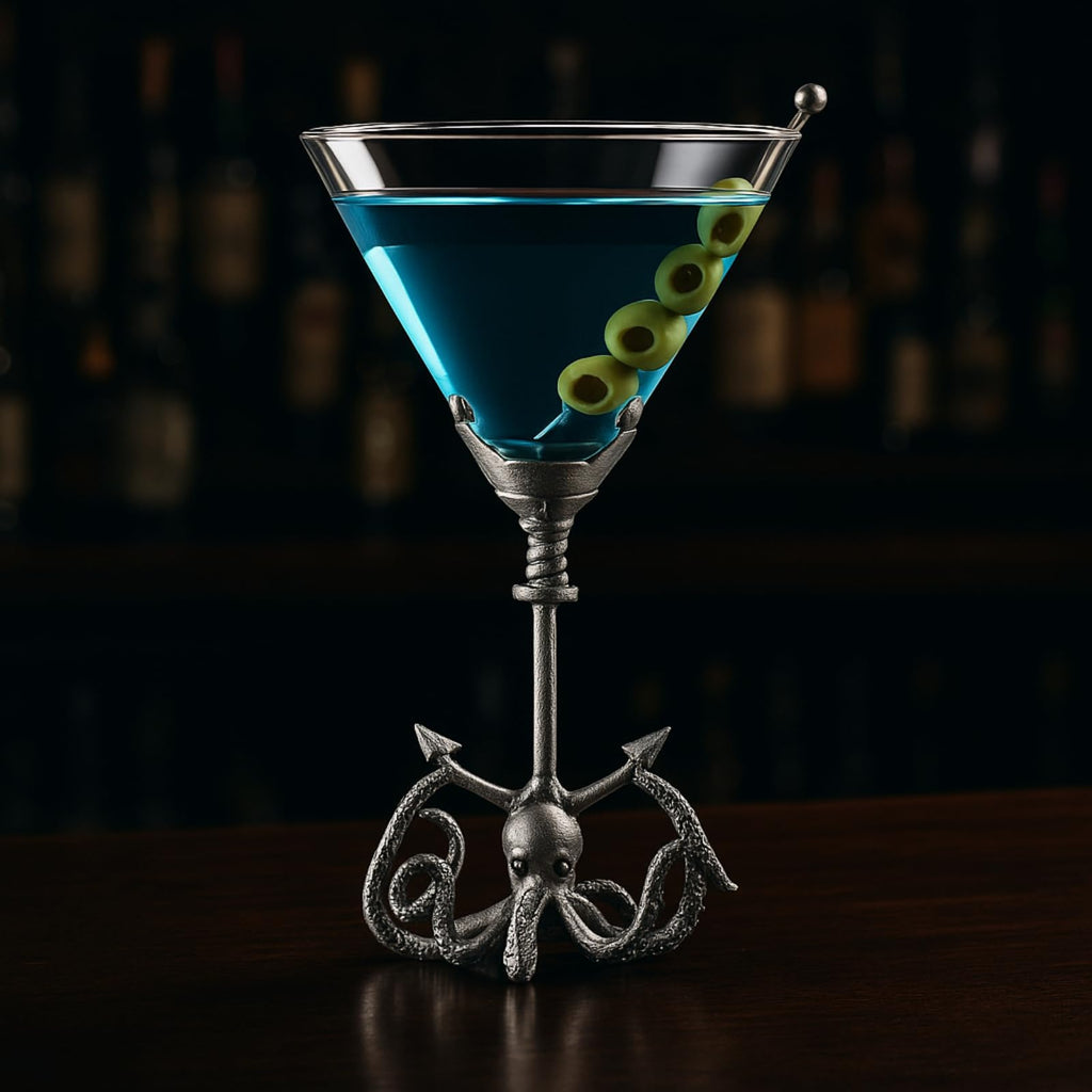 Pewter Kraken Martini Glass