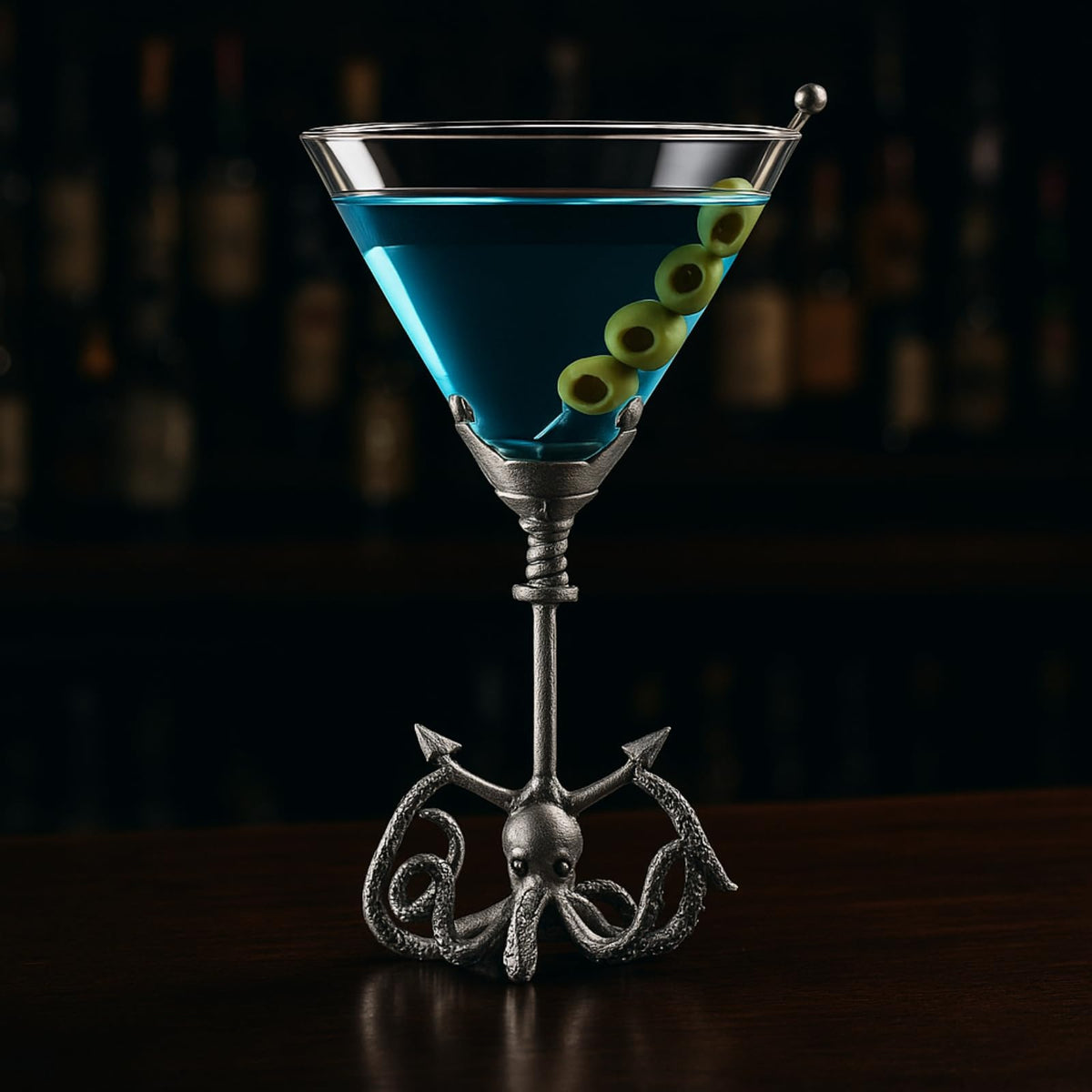 Pewter Kraken Martini Glass