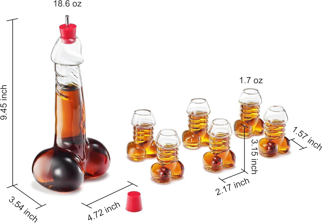 Decanter Set with Shot Glasses, 17 oz