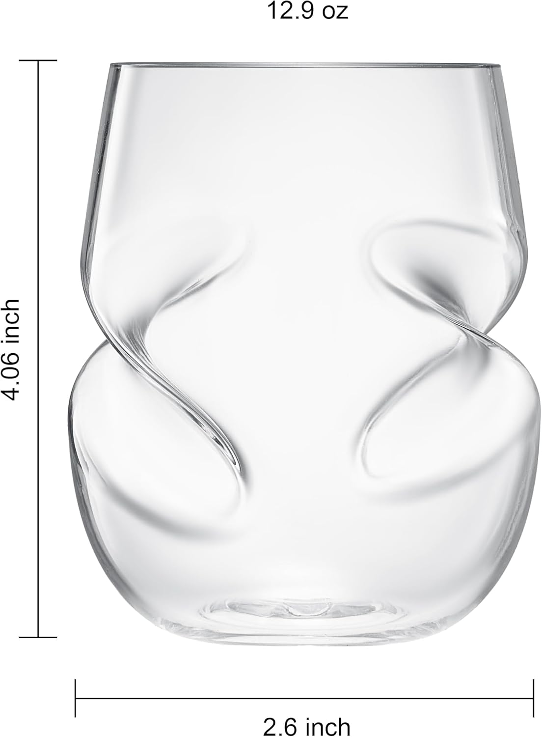 Aerating Stemless Wine Glasses, 13 oz, Set of 2