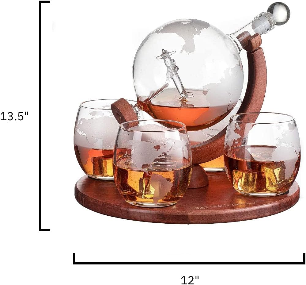 Airplane Globe Whiskey Decanter