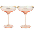 Pink-Rim Martini Glasses