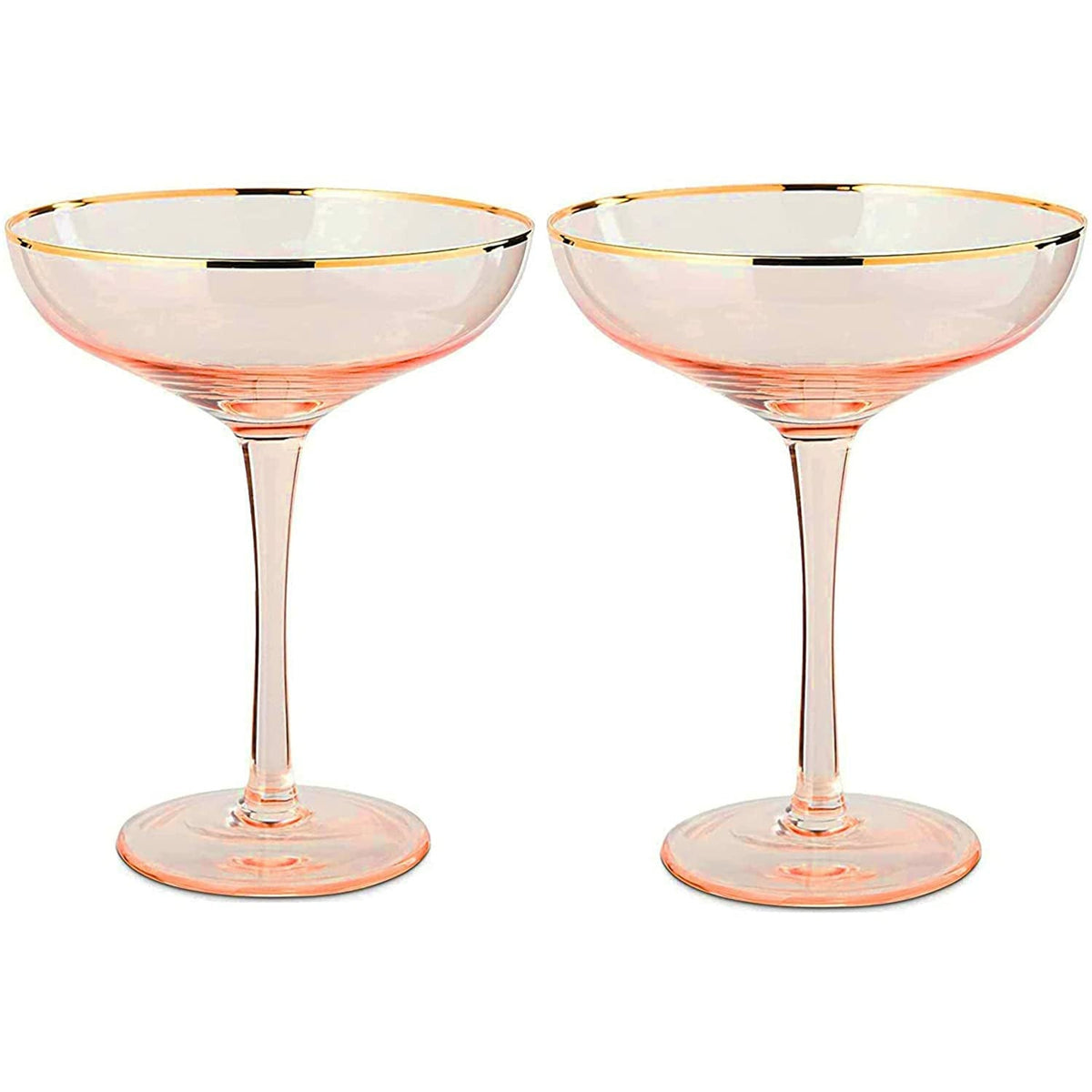 Pink-Rim Martini Glasses