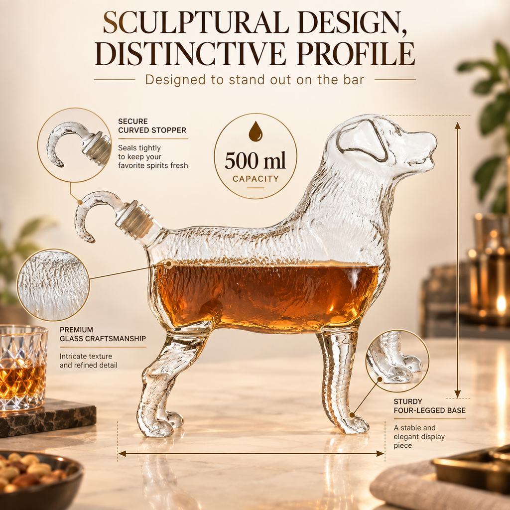 Dog-Shaped Whiskey Decanter